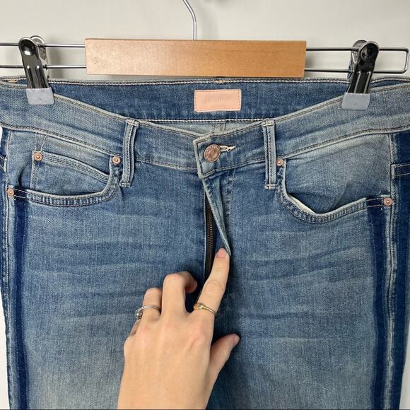 Mother Jeans Stunner Zip Ankle Step Fray Light Kitty Wash Size 28 - Picture 4 of 9